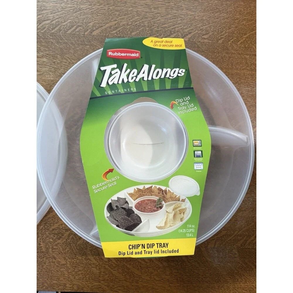 2003 New Rubbermaid takealongs chip and dip tray With Lids